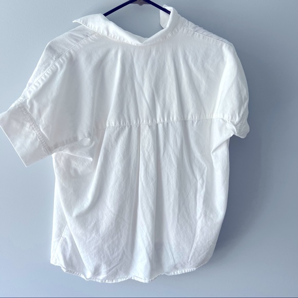 Madewell white short-sleeve popover blouse top - Picture 3 of 5